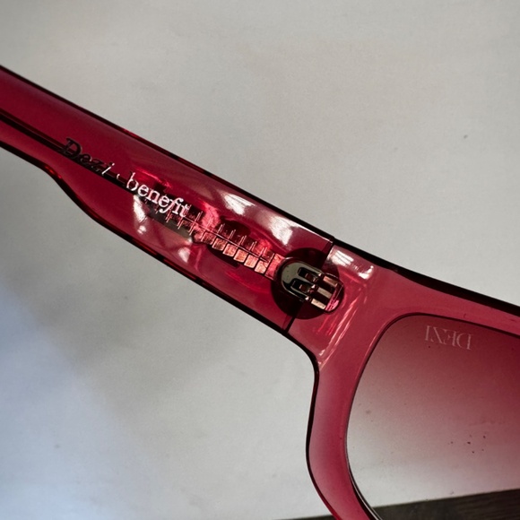 DEZI X BENEFIT Women\'s Pink Tints Out Pink Gradient Wrap Around  Sunglasses